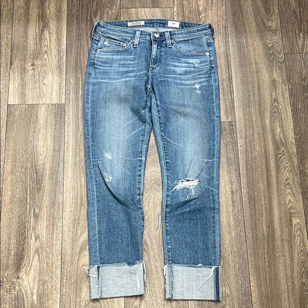 AG Adriano Goldschmied Distressed Blue  Jeans